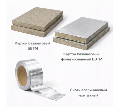 Картон базальтовый фольгированный БВТМ-К/Ф1 1250х600х5 мм