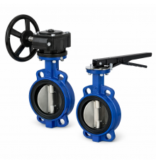Затвор поворотный межфланцевый ABRA-BUV-VF826D032/040G Ду40 Ру16 с редуктором